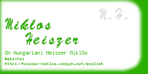 miklos heiszer business card