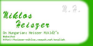 miklos heiszer business card